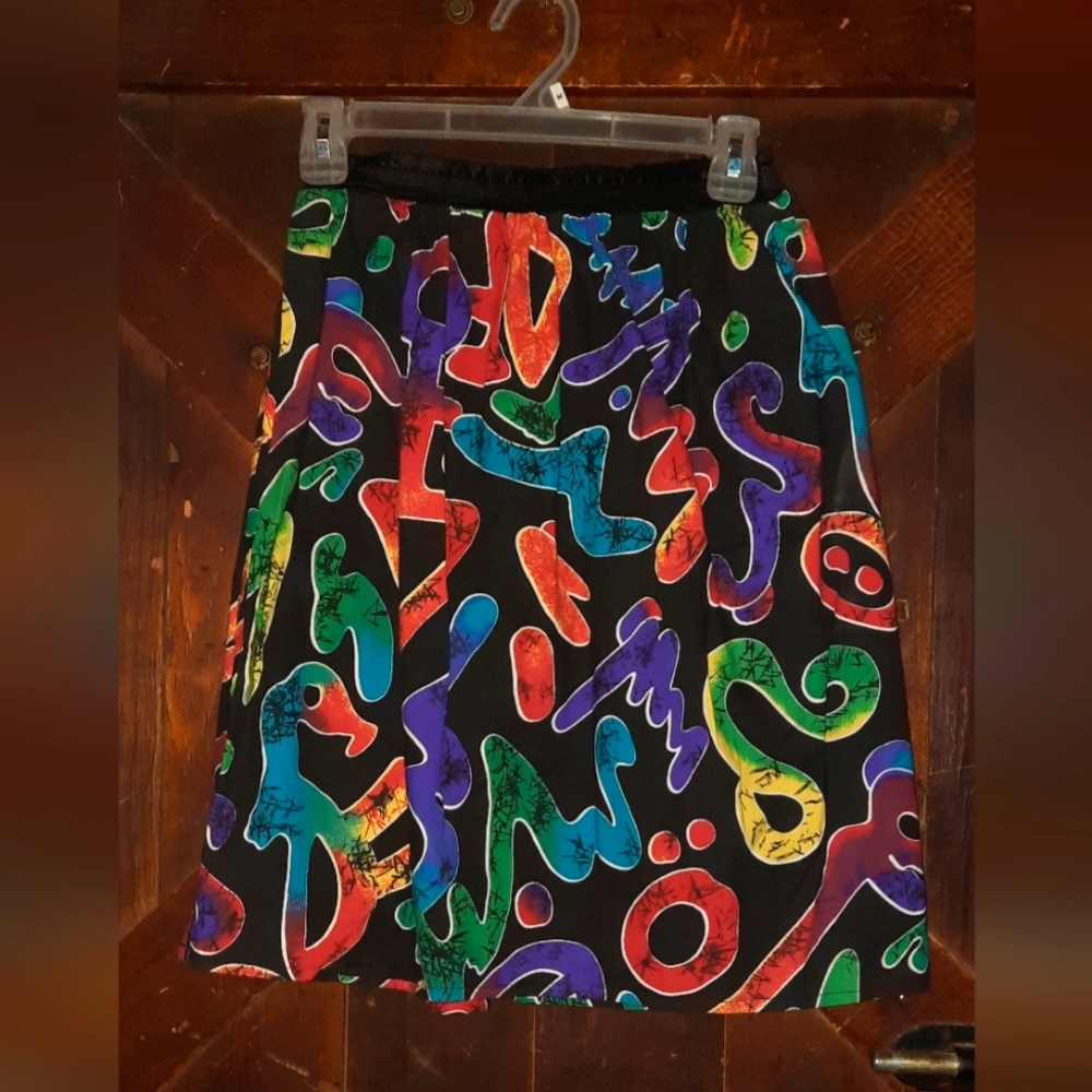 Vintage 80s Colorful Girl Skirt